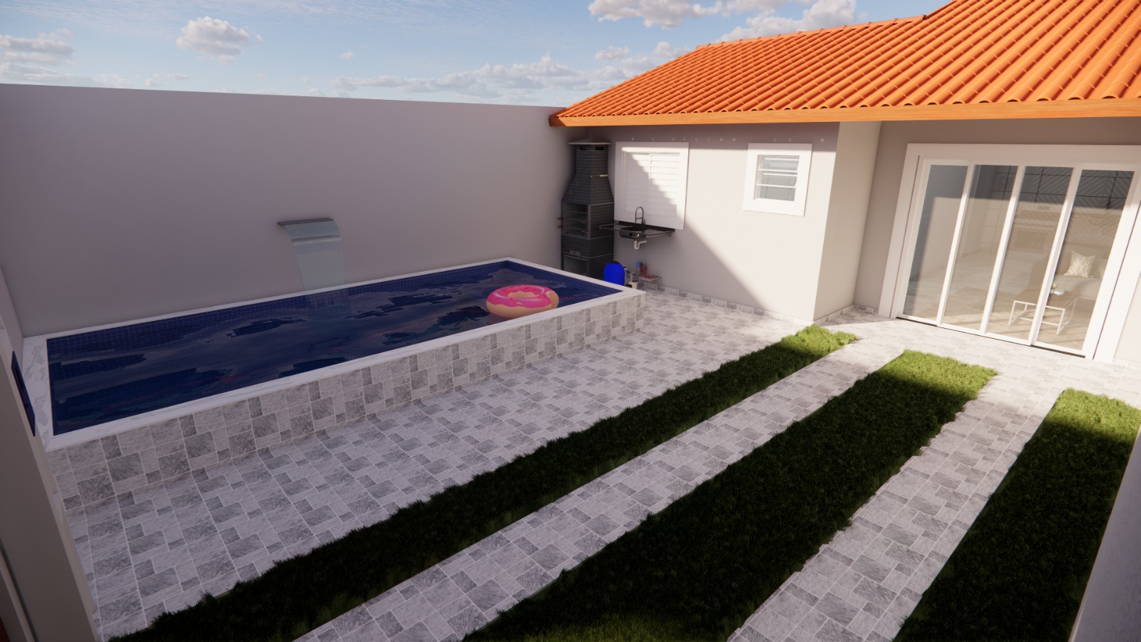 CAS261379 Casa Nova em Fase de Obra à Venda em Itanhaém – 02 Dormitórios com Piscina